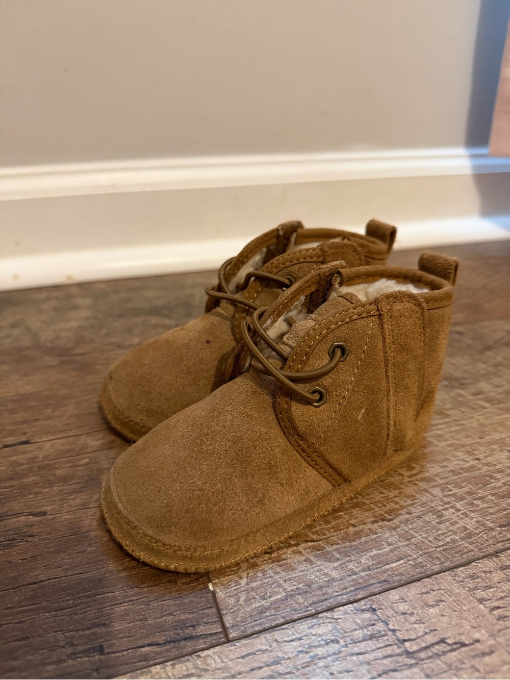 UGG Baby Neumel Chestnut Booties Size 4/5 with Box